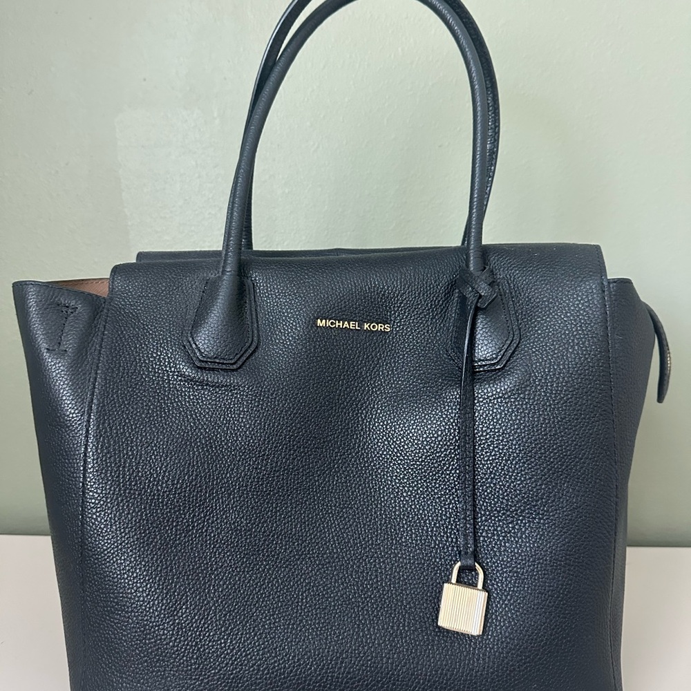 Michael Kors Black Pebbled Leather Tote